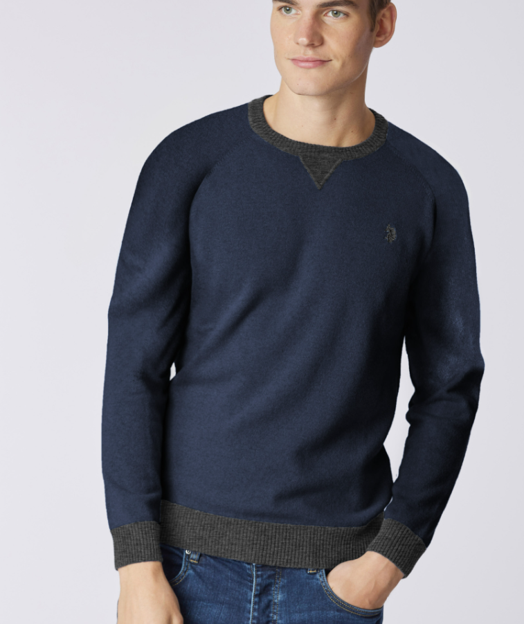 Jersey marino  bur bicolor cuello redodno Us polo ASSn